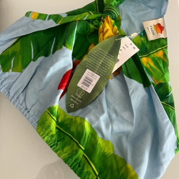 FARM RIO Fresh Bananas One Shoulder Crop Top - Picture 2 of 9